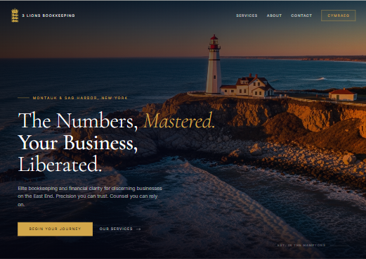 3 Lions Bookkeeping website design
