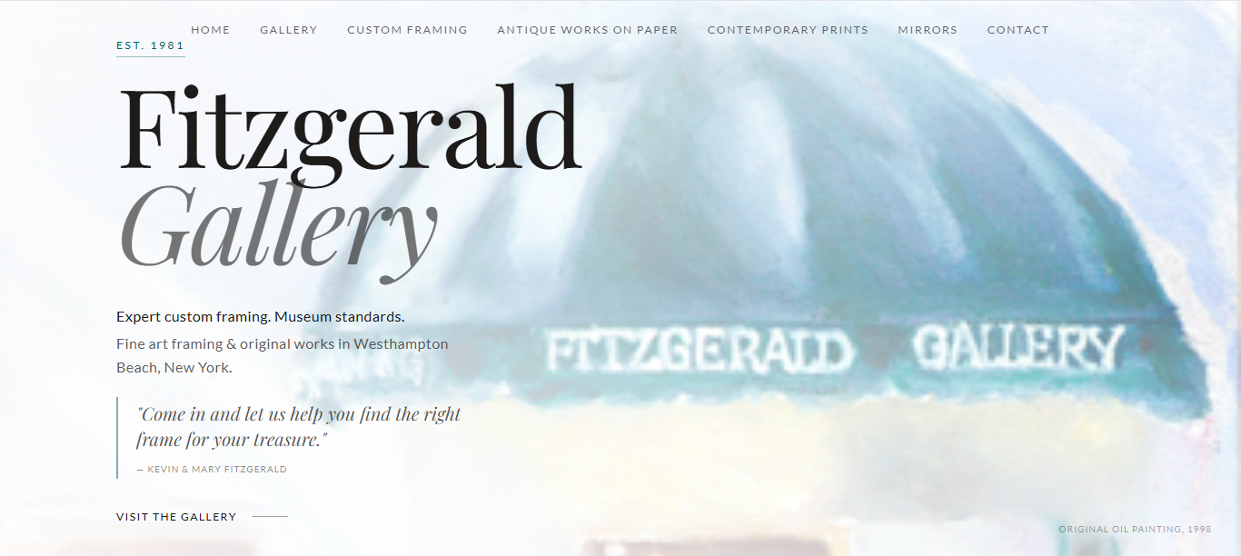 Fitzgerald Gallery website design