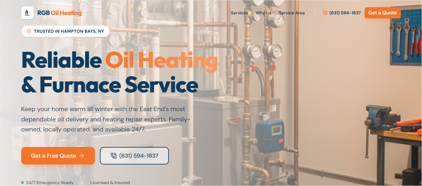 RGB Oil Heating website design