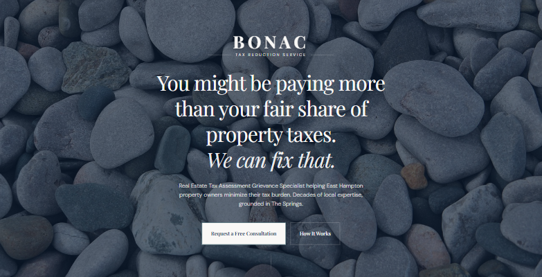 BONAC tax reduction service website design