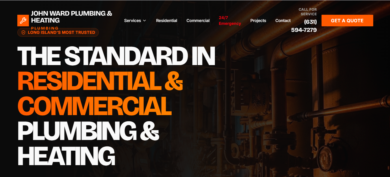 John Ward Plumbing website design