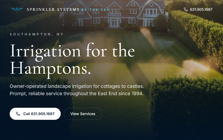 Sprinkler Systems By The Sea website design