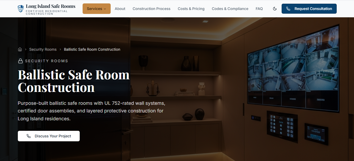 Safe room construction website design